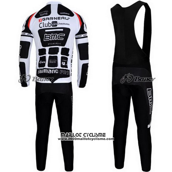 2011 Maillot Ciclismo BMC Blanc et Noir Manches Longues et Cuissard